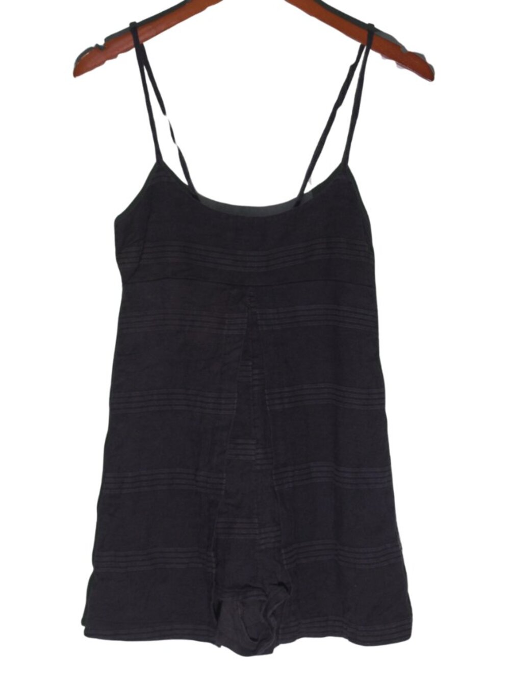 Free People Black Textured Sleeveless Strappy Romper XS